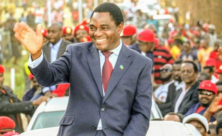 ZAMBIAN OPPOSITION LEADER CRUSING TO VICTORY  AS INCUMBENT LAMENTS