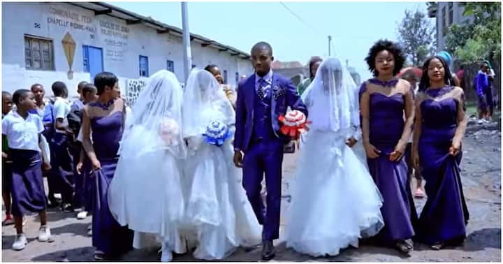 CONGOLESE MAN MARRIES TRIPLETS IN COLOURFUL WEDDING