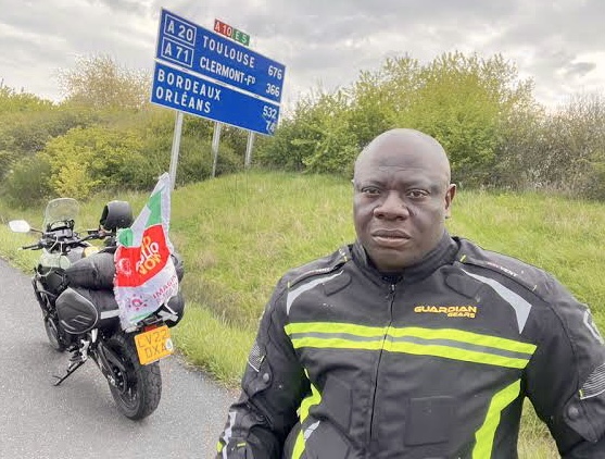 LONDON TO LAGOS: NIGERIAN BIKER ENDS 41 DAY CHARITY TRIP