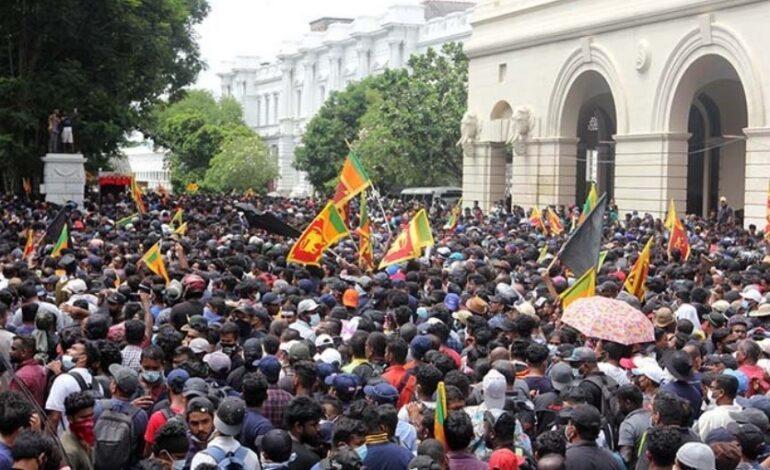 SRI LANKA’S PRESIDENT FLEES AS PROTESTERS STORM OFFICE
