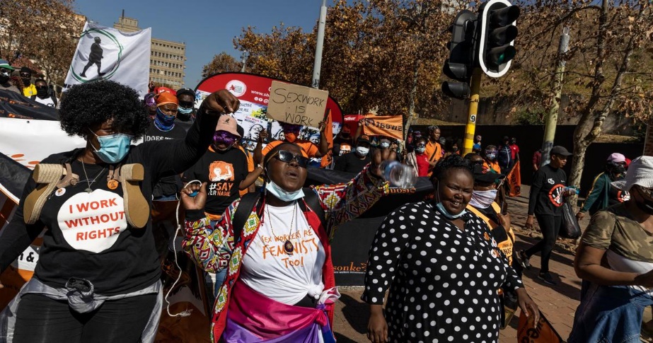 Sex Workers Protesting The Decriminalisation Bill Reach Lamolas Office Africa Equity Media 1397